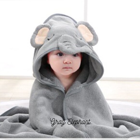 SOFT and Cuddly Baby Bath Towel Pink, Blue, White and Gray - Picture 5 of 8